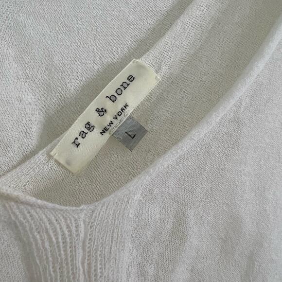 Rag & Bone Noreen Ivory White Sugar Woven Knit Layered Tank Dress Size Large - Picture 3 of 8